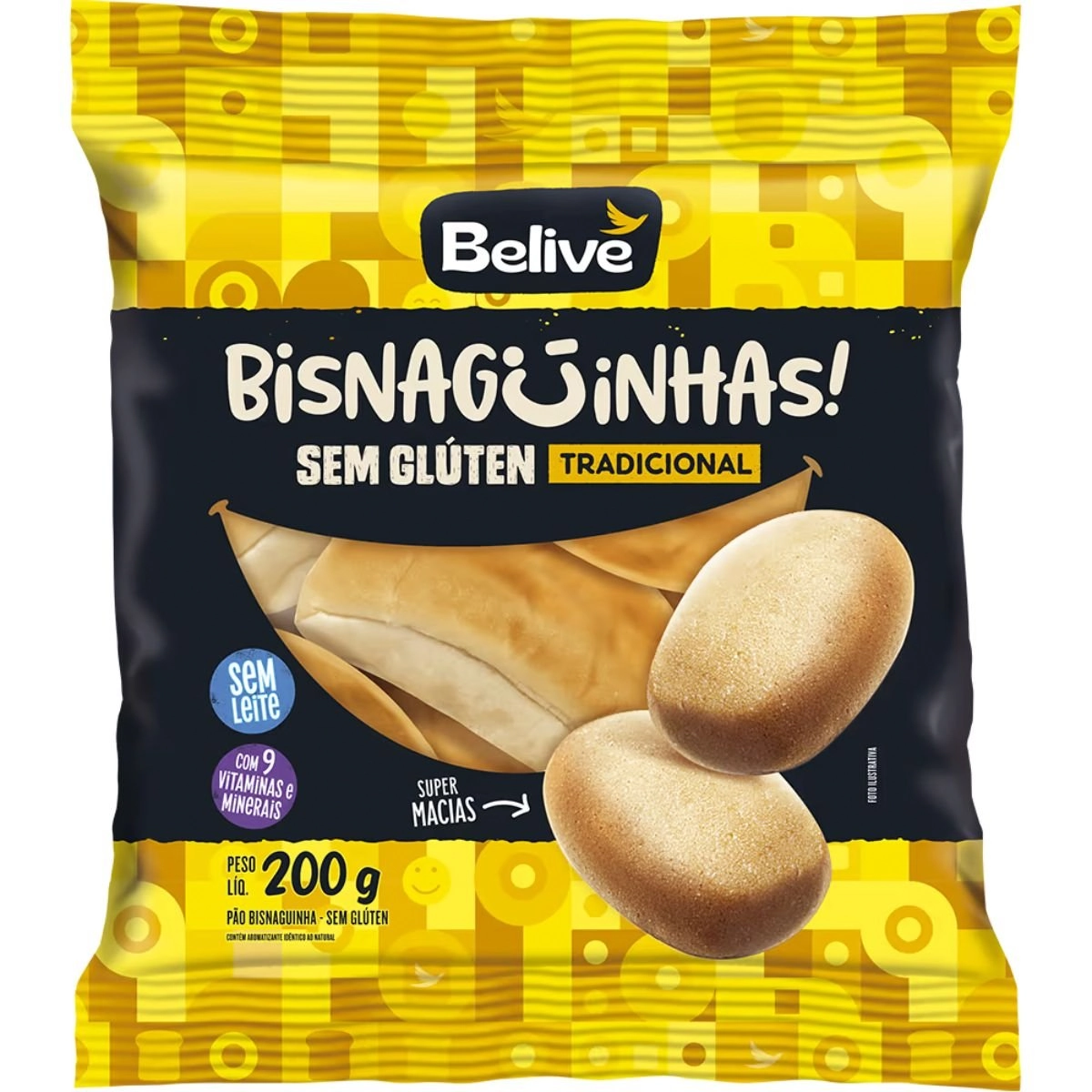 Bisnaguinha Sem Glúten Sem Lactose Tradicional Belive 200g