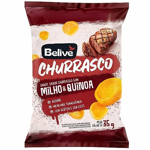 Snack De Milho E Quinoa Sabor Churrasco Sem Glúten Sem Leite Belive 35g