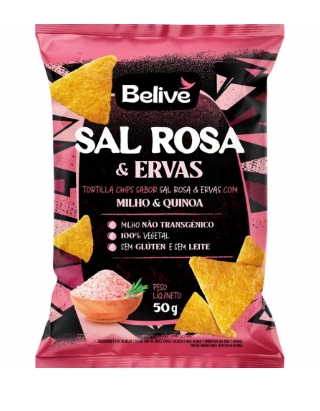 Tortilha Chips Sal Rosa E Ervas Belive 50g
