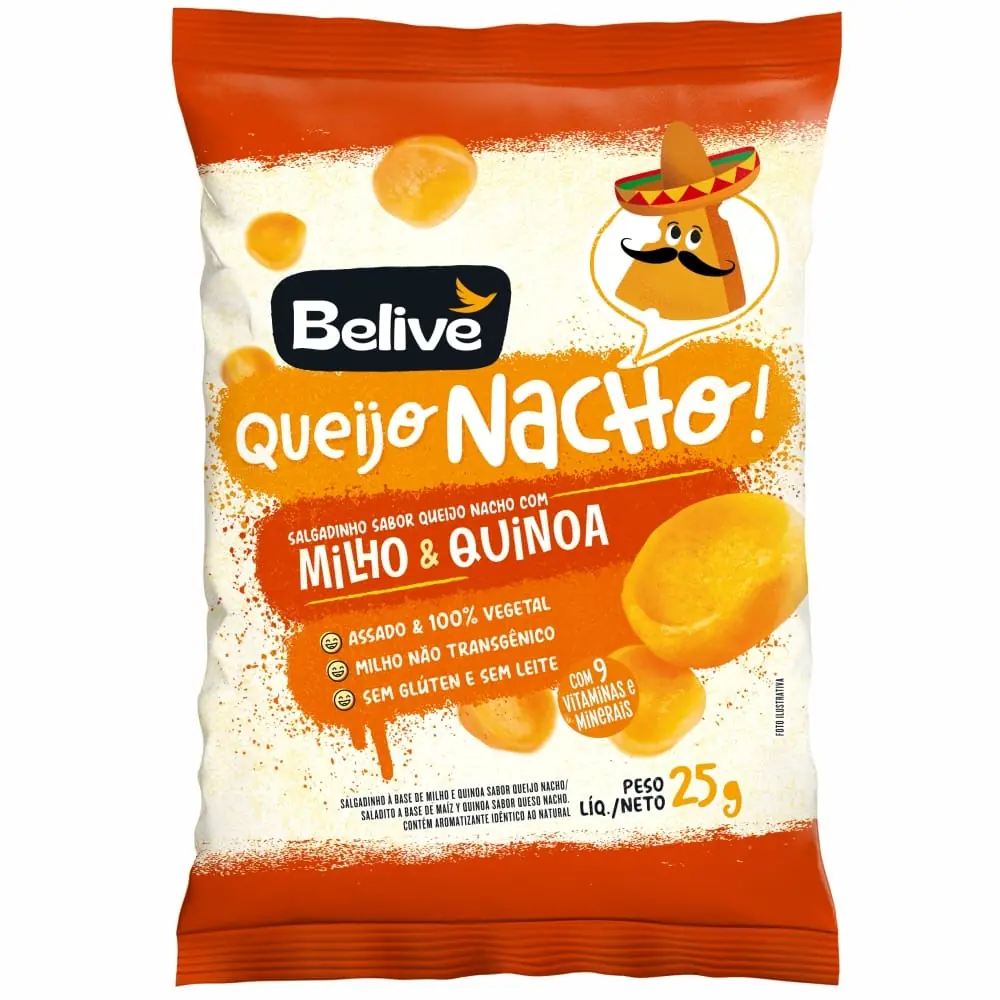 Salgadinho Belive Sem Gluten Queijo Nacho 25g