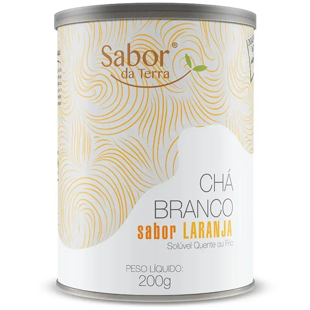 Cha Branco Sabor Laranja 200g Sabor Da Terra