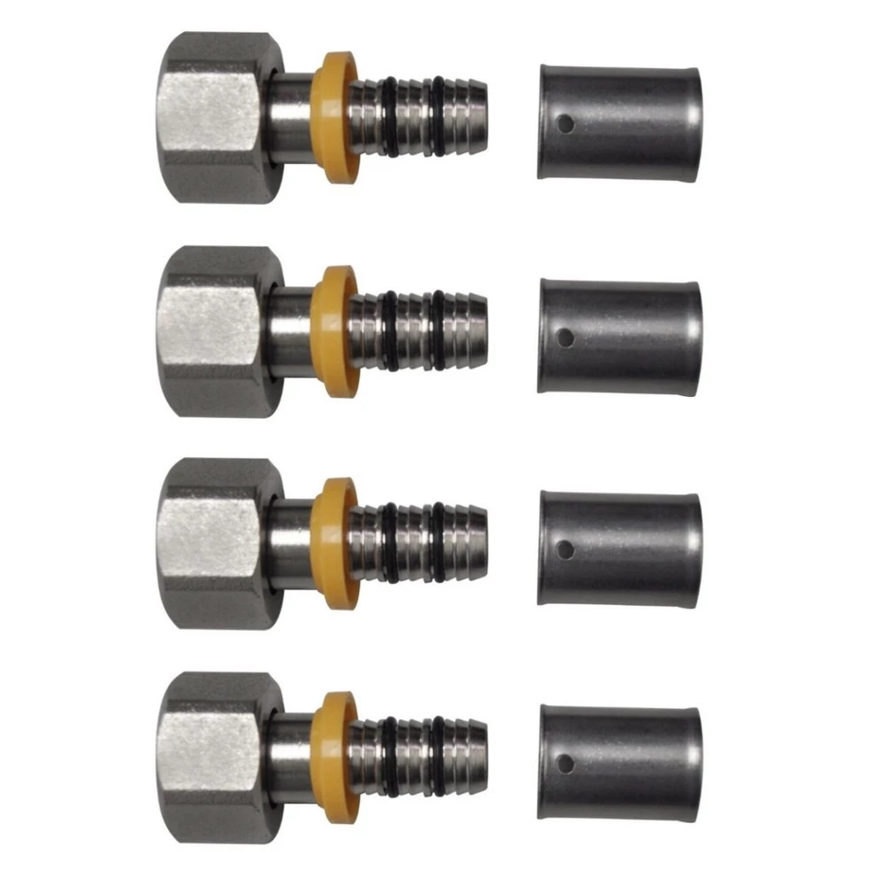 Kit 4 Conexão Rosca Móvel 1/2 P/ Gás 16mm Pex Multicamadas