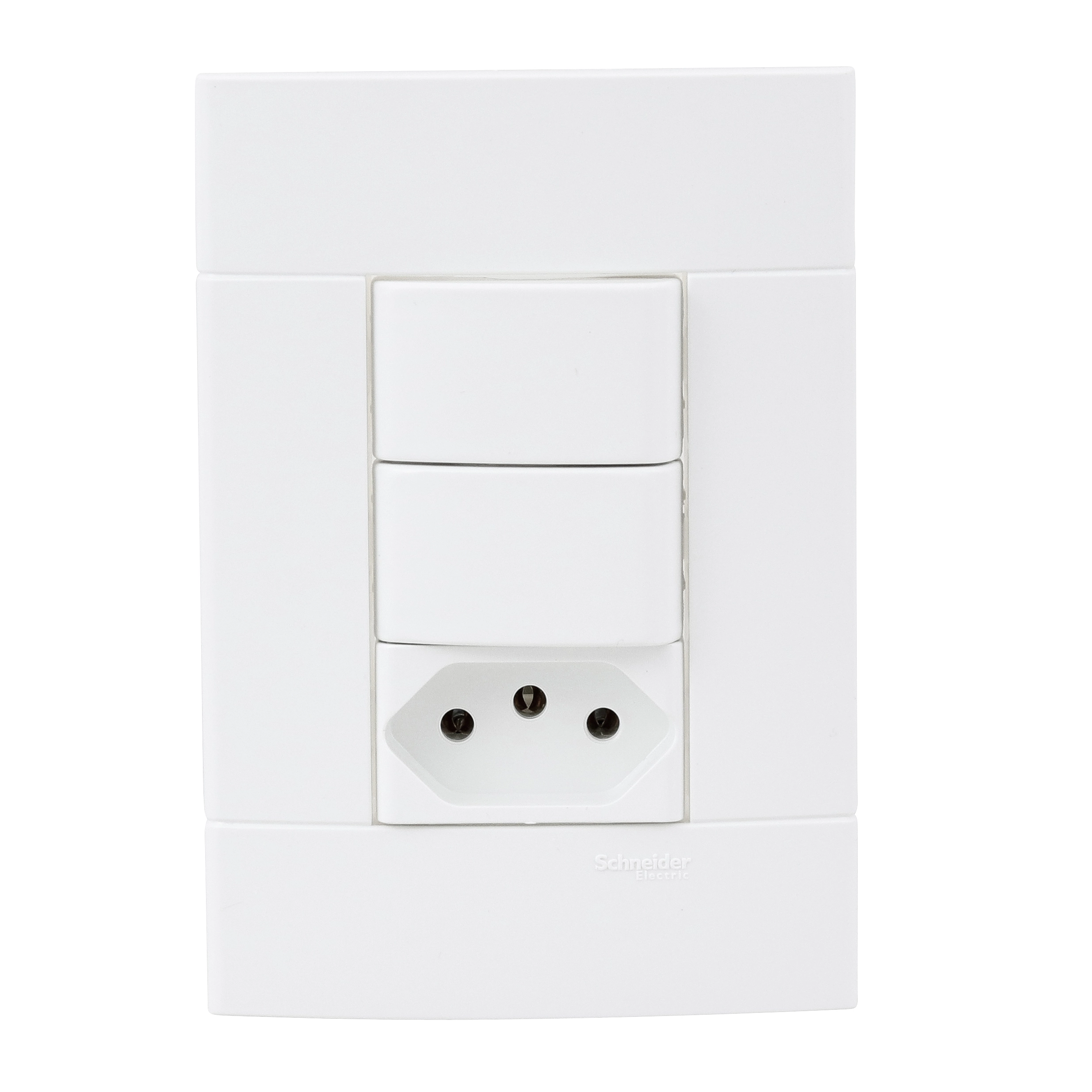 Conjunto 2 Interruptores Simples + Tomada 2P+T 10A 250V Lunare Schneider