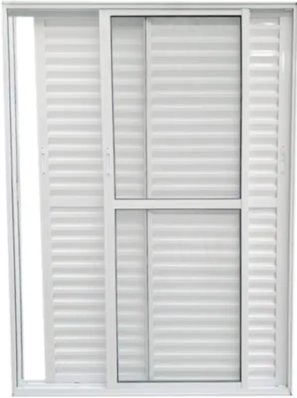Porta Balcão 3 Folhas Móveis Com Trinco 2,10 X 1,50 Cor Branco Linha Econ
