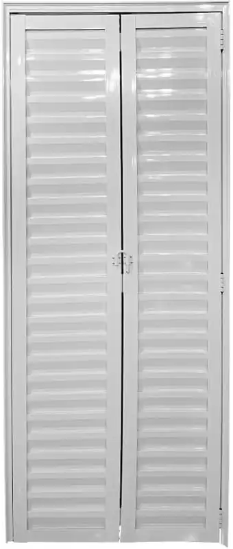 Porta De Aluminio Camarão Palheta C/trinco Linha Premium Branco