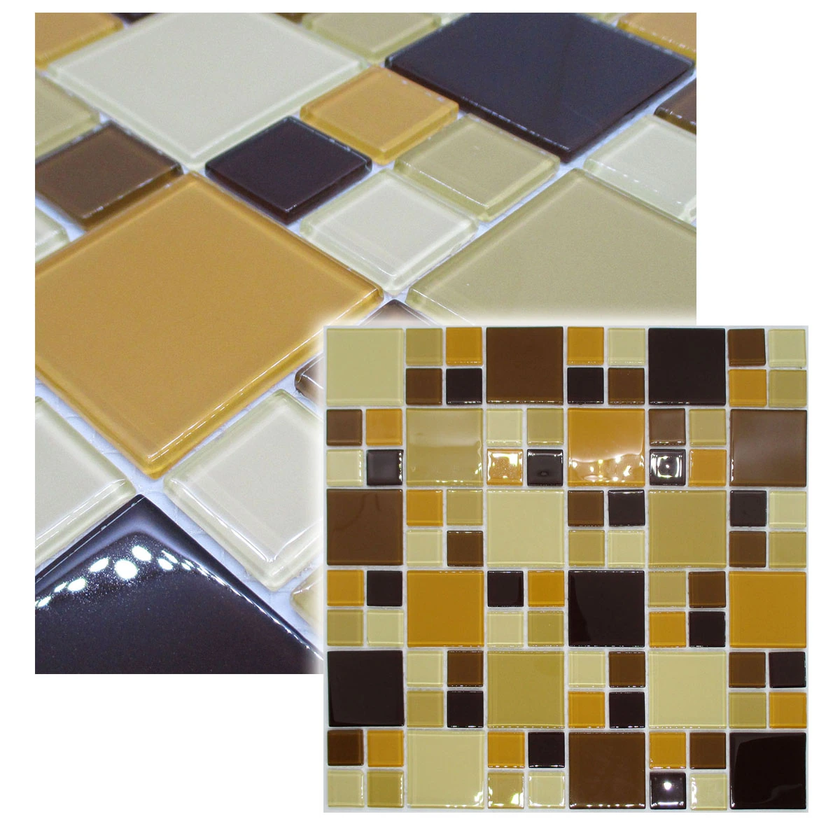 Pastilha De Vidro Mesca 30cmx30cm La Bella Griffe Mix Brown
