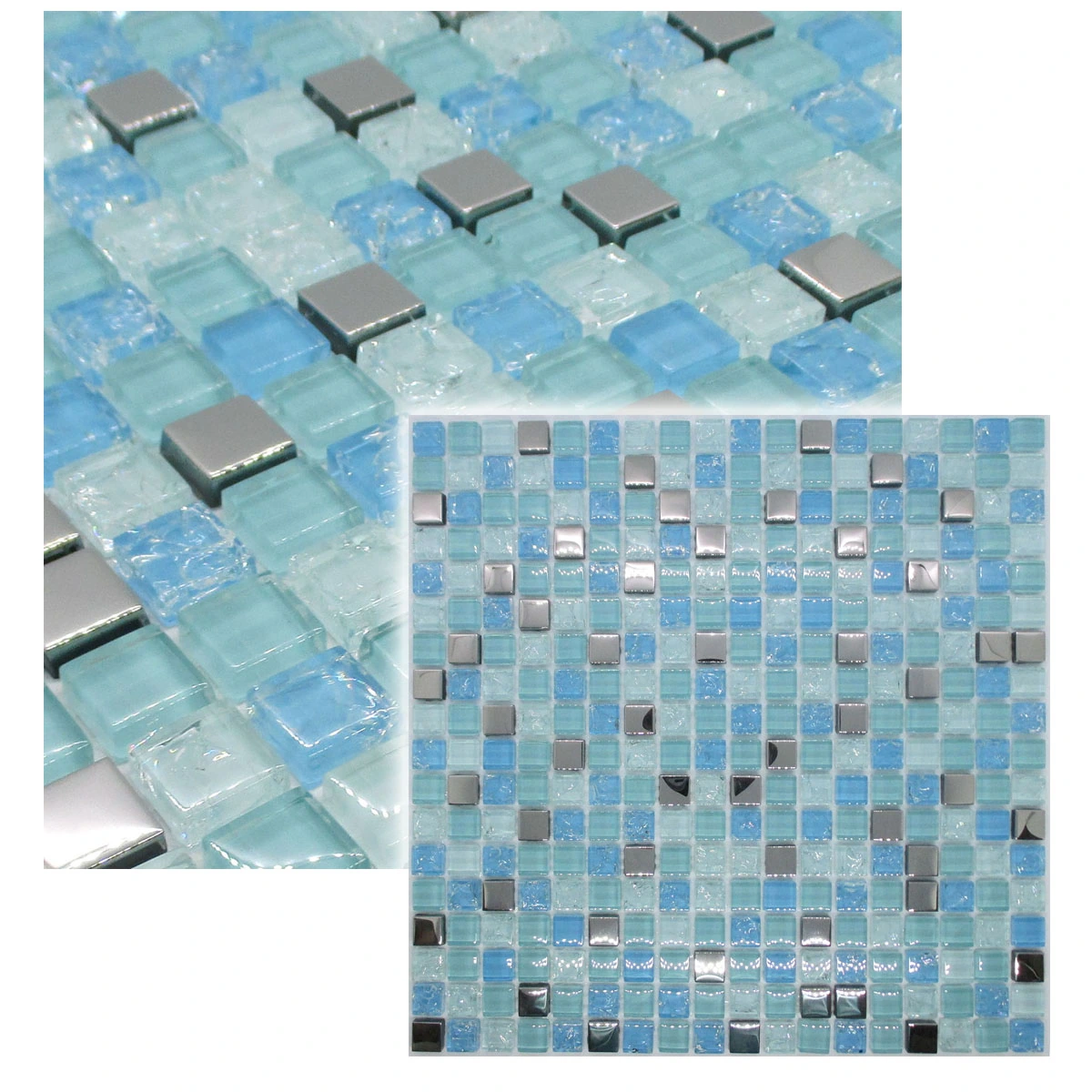 Pastilhas de Vidro Agata Mix Metalizada 30x30cm