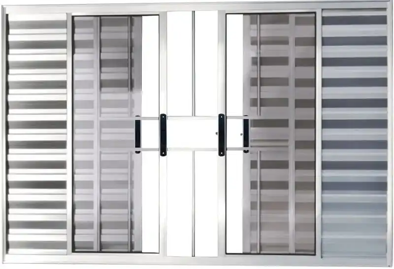 Veneziana De Aluminio 6 Folhas Com Grade Linha Premium Brilhante