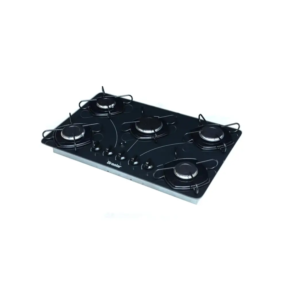 Cooktop Braslar Pop Gas 5 Bocas Mesa Vidro Bivolt
