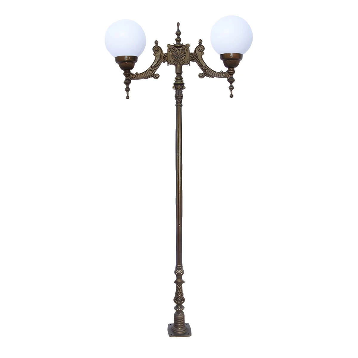 Poste Colonial Verona Para Jardim De Alumínio 02 Globo 2 23m