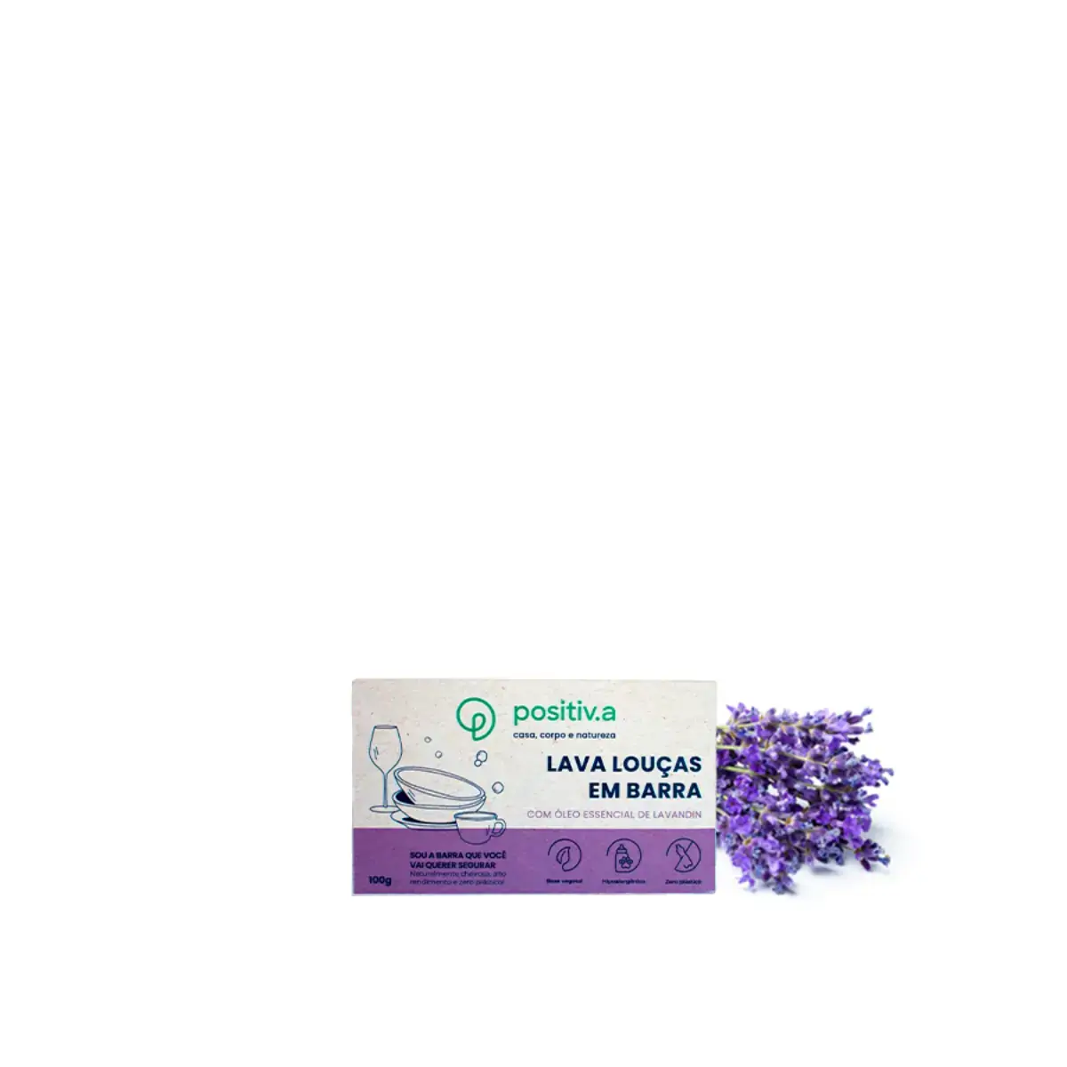 Lava Louças em Barra Lavandin 100g - Positiva