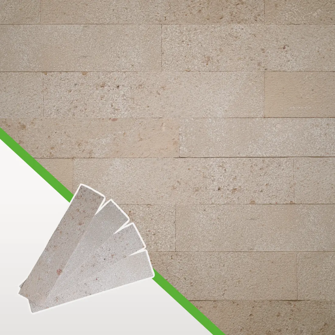 Revestimento De Tijolinho Pedra Flexível Placa Autocolante Linha Petra 100% Natural Meu Rodapé (travertino, 1m²)