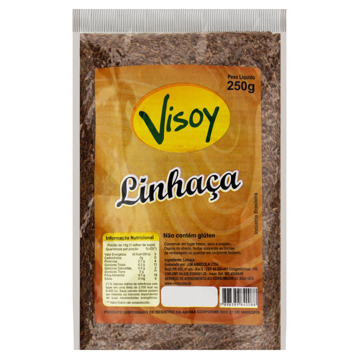 Linhaça Marrom Visoy Pacote 250g