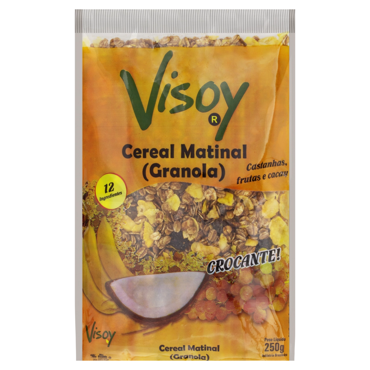 Granola Castanhas, Frutas E Cacau Visoy Pacote 250g