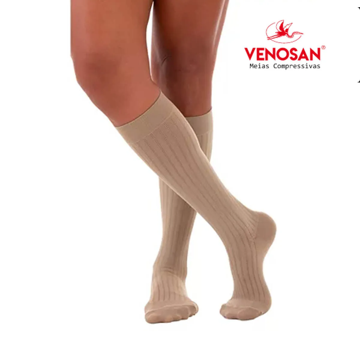 Meia 3/4 Supportline Soft - Venosan - Tam G - Caqui
