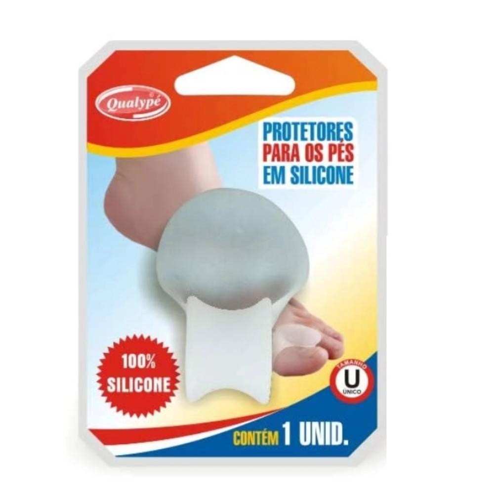 Calcanheira Qualype Silicone Com Corretivo Integrado P/ Joanete 2 Em 1 Un