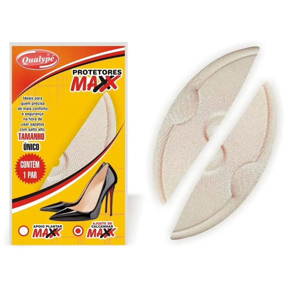 Calcanheira Qualype Ajuste Calcanhar Maxx Bege 1un
