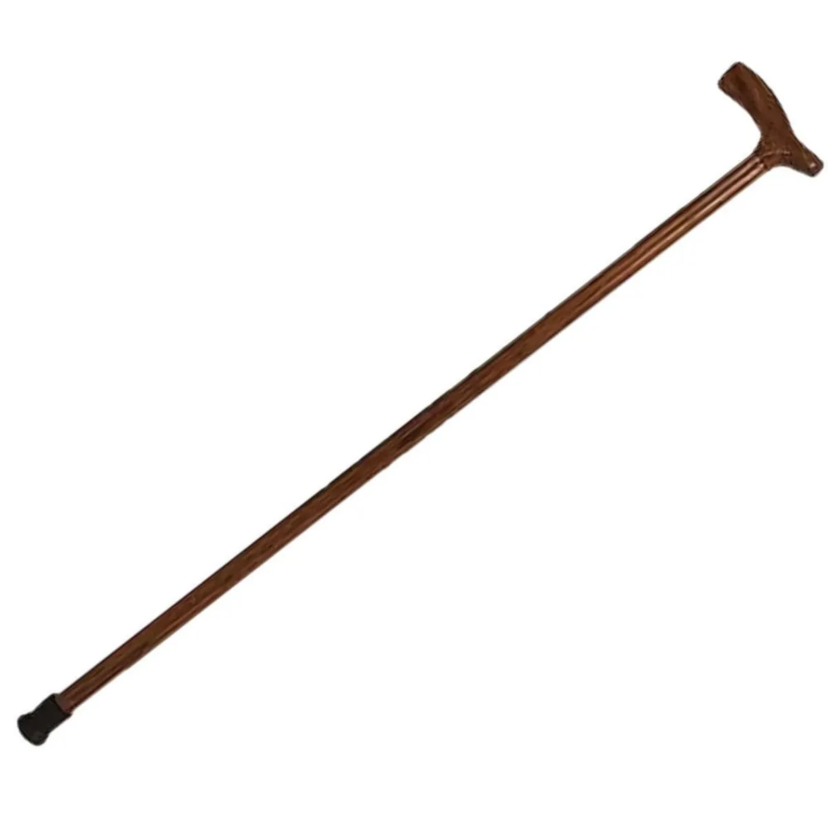 Bengala Em Madeira Tradicional Liso Castanho Com Cordão...