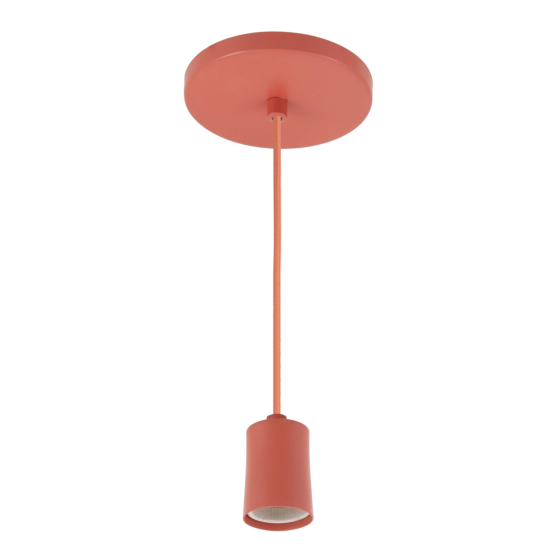 Pendente Tubo 1 Lâmpada Metal Laranja Hitech Attena Iluminação