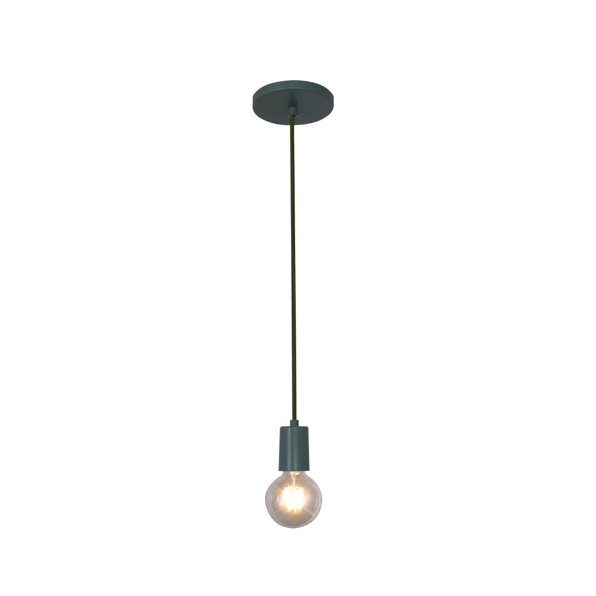 Pendente Tubo 1 Lâmpada Metal Verde Hitech Attena Iluminação