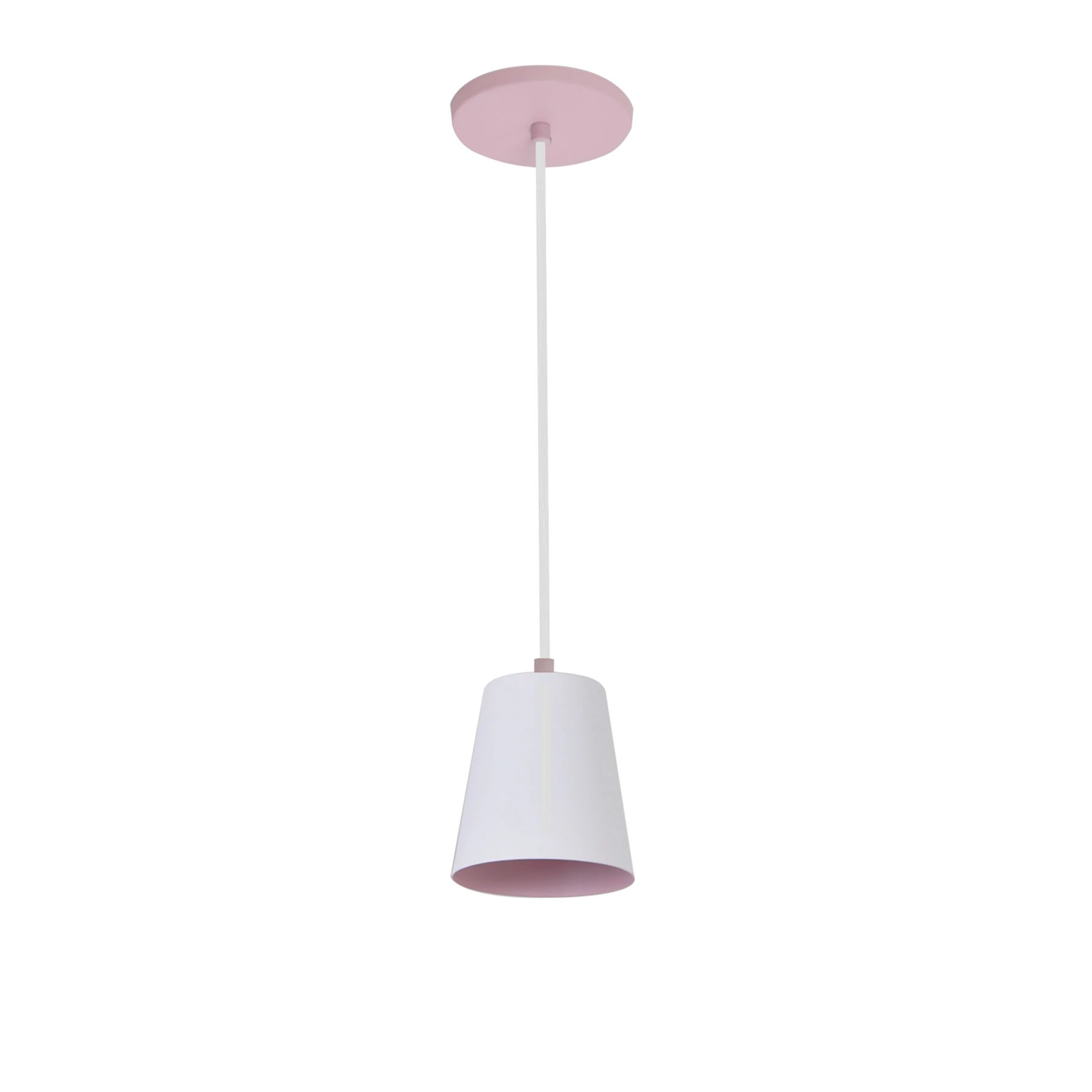 Pendente 1 Lâmpada Rosa Metal Berlin Attena