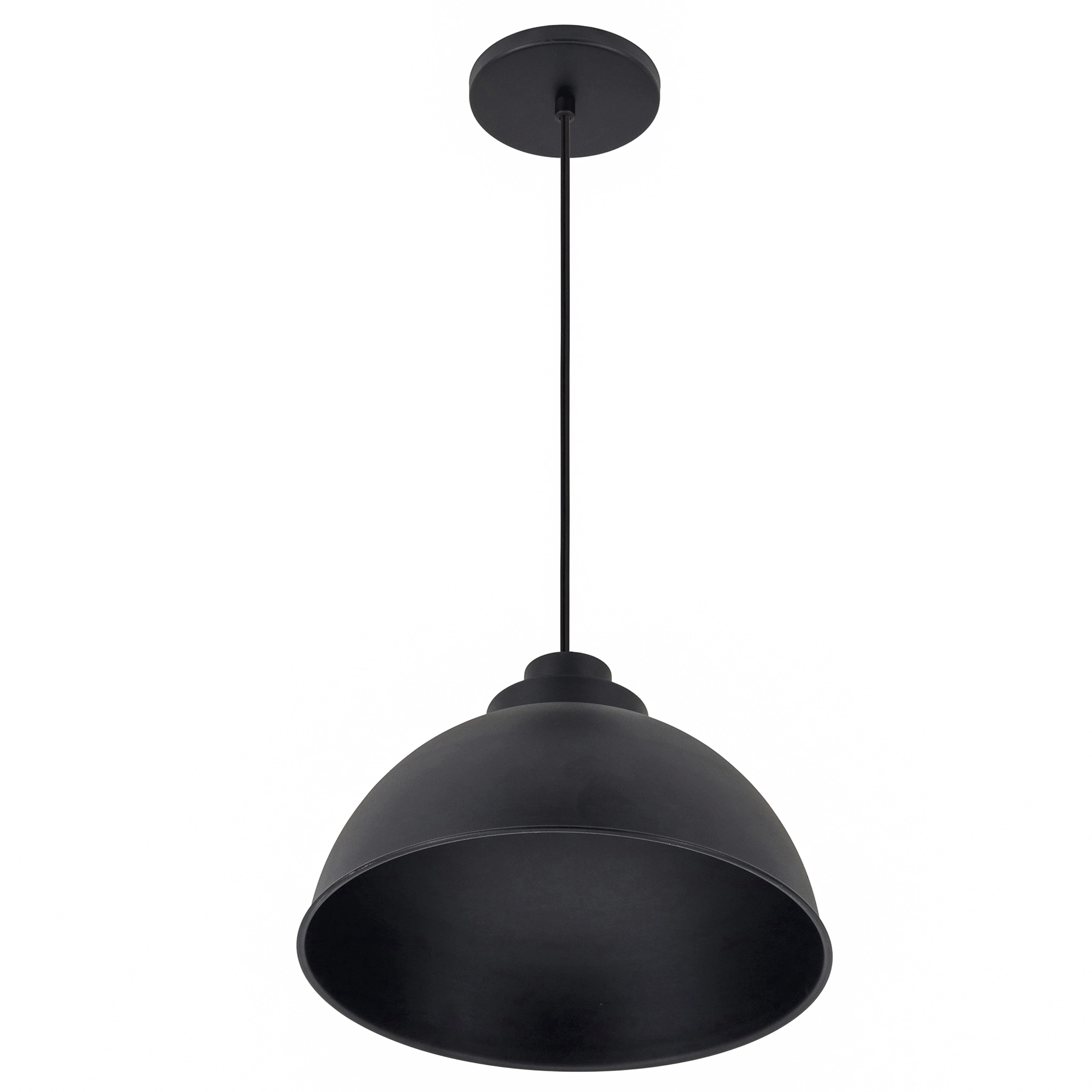 Pendente Redondo 1 Lâmpada Metal Preto Hitech Attena Iluminação
