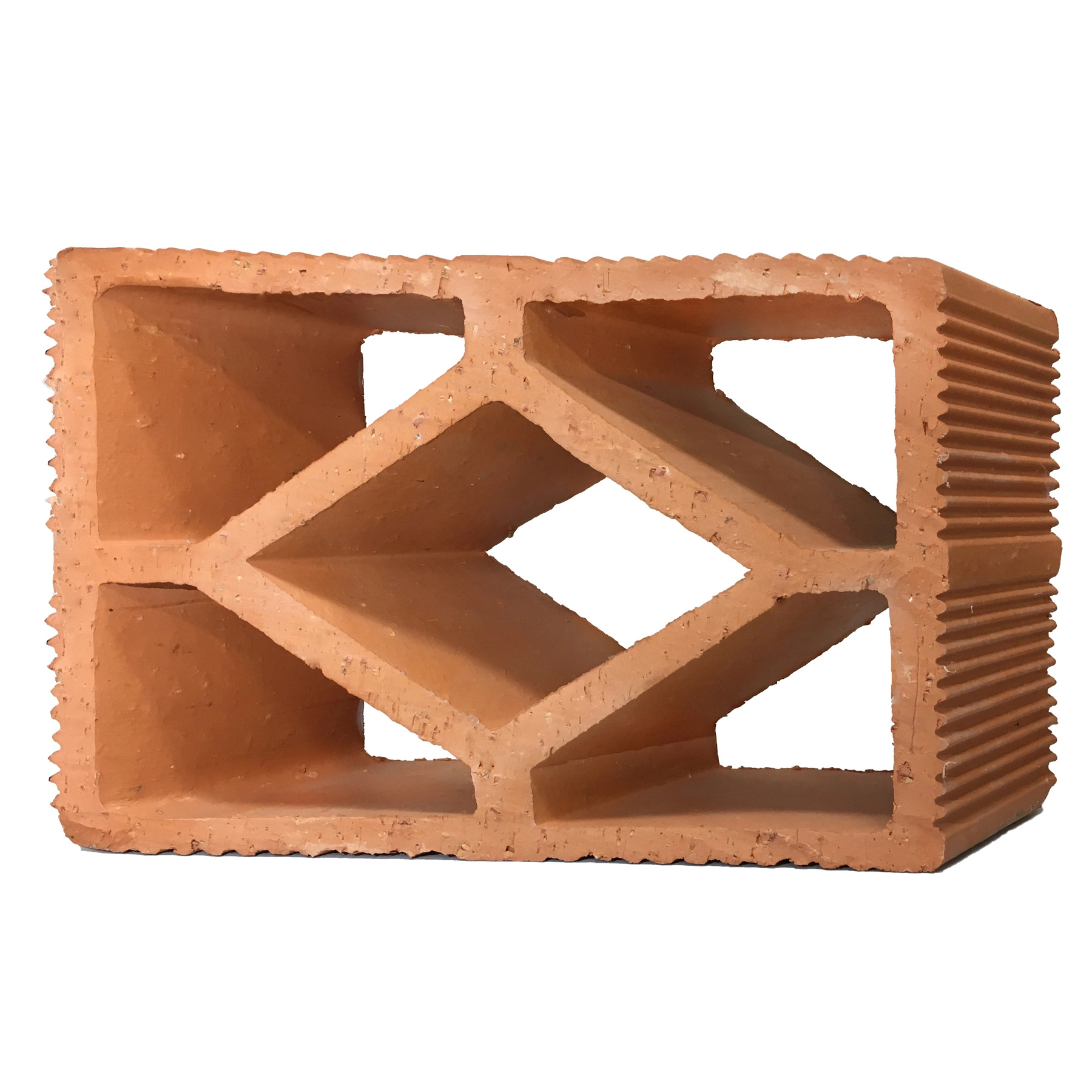 Cobogó Cerâmico Natural 18,5x26cm Rústico Diagonal Bandeira Cerâmica Martins