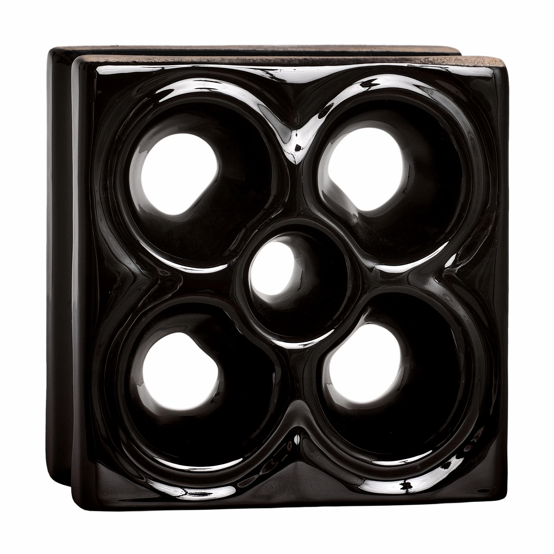 Cobogó Cerâmico Esmaltado Acetinado 19x19cm Preto Reto Flor Cerâmica Martins