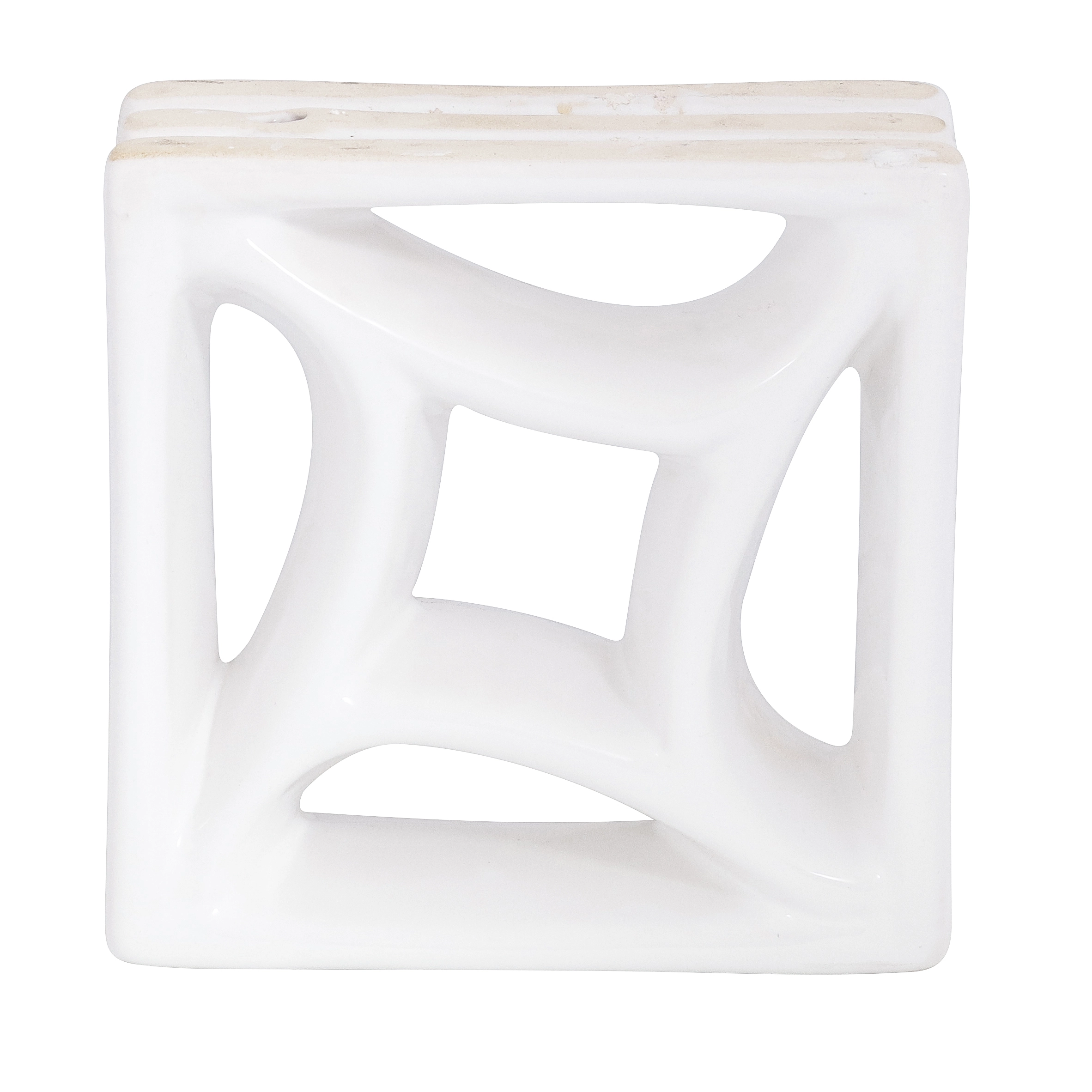 Cobogó Cerâmico Esmaltado 18,5x18,5cm Branco Estrela Do Mar Cerâmica Martins