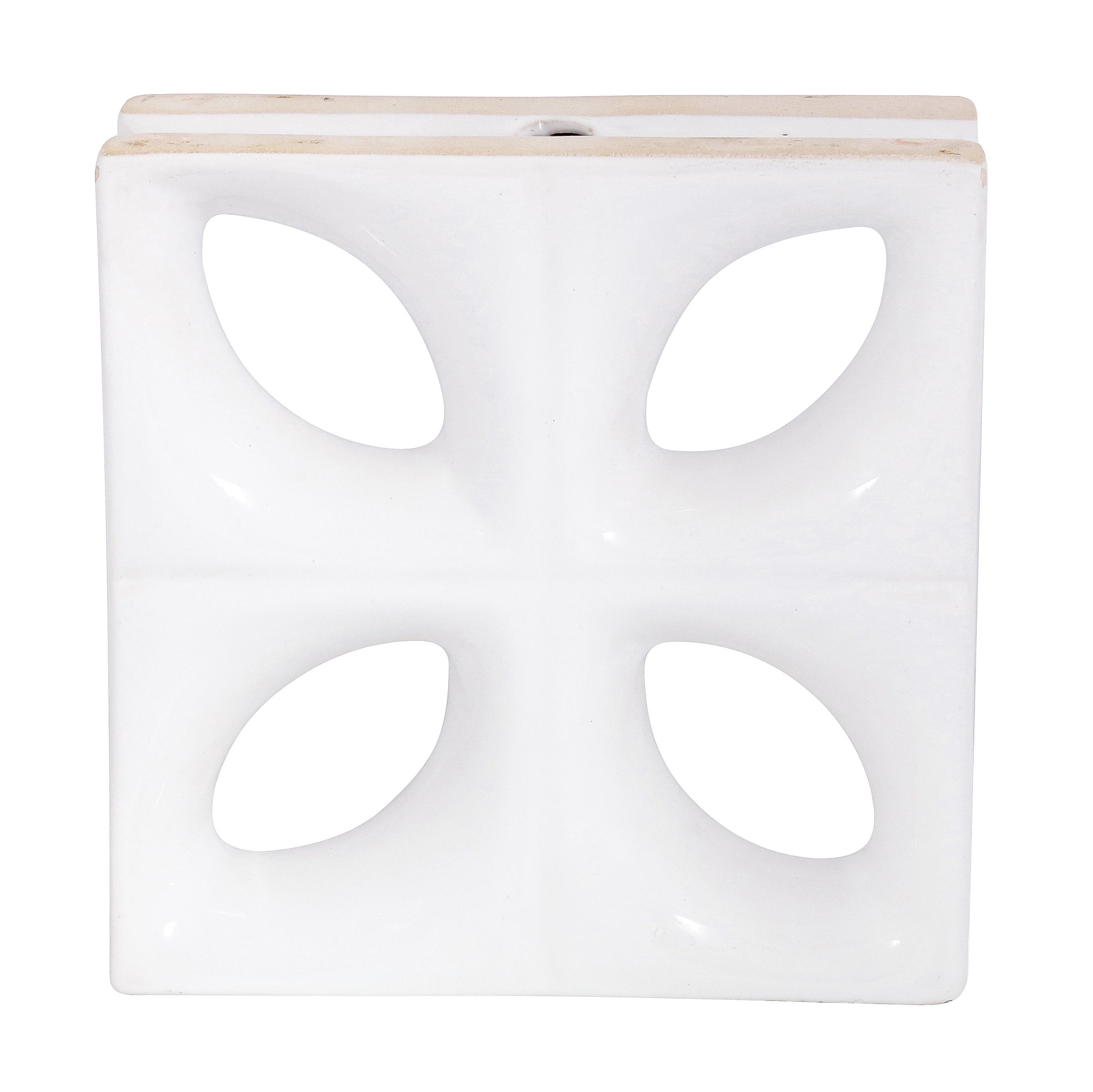 Cobogó Cerâmico Esmaltado 25x25cm Branco Folha Cerâmica Martins