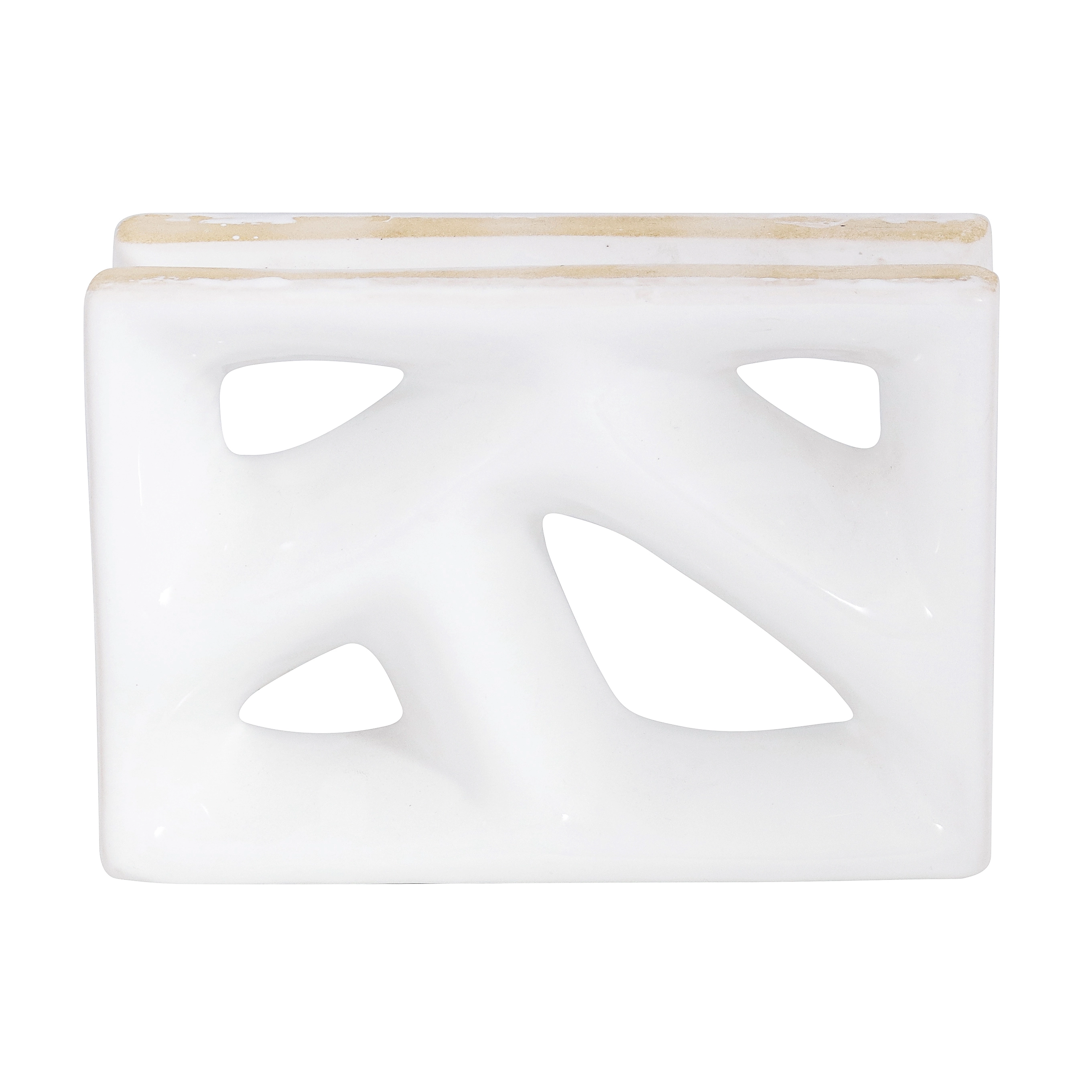 Cobogó Cerâmico Esmaltado 15,5x22,5cm Branco Rama Cerâmica Martins