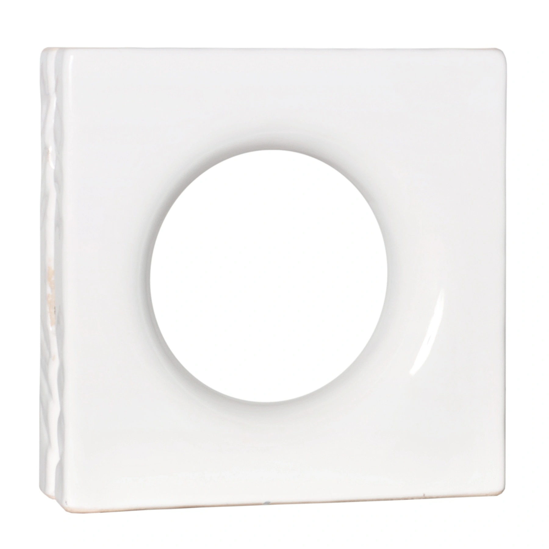 Cobogó Cerâmico Esmaltado Acetinado 25x25cm Branco Lua Cerâmica Martins
