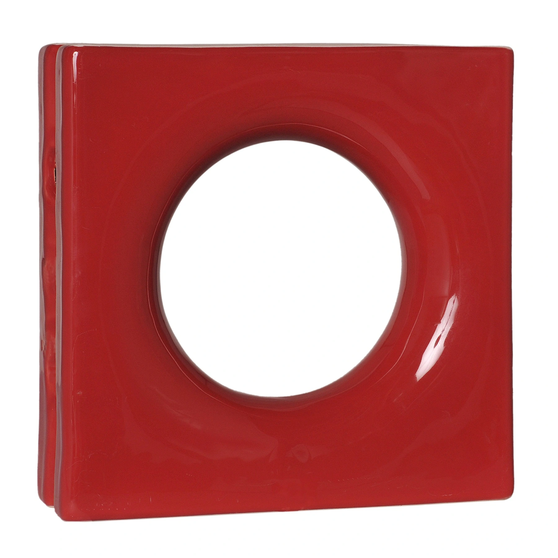Cobogó Cerâmico Esmaltado Acetinado 25x25cm Vermelho Lua Cerâmica Martins