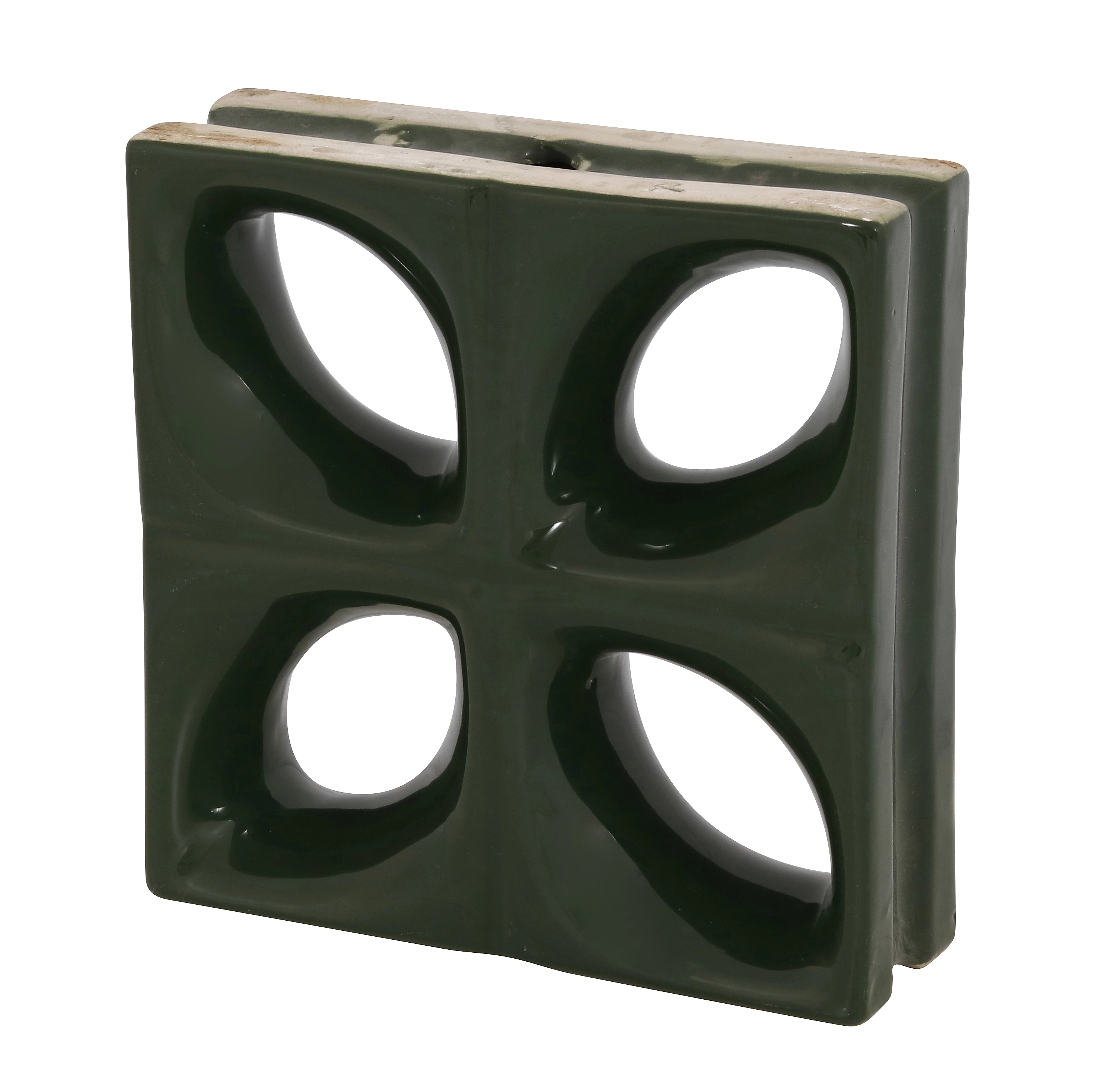 Cobogó Cerâmico Esmaltado Acetinado 25x25cm Verde Hortelã Folha Cerâmica Martins