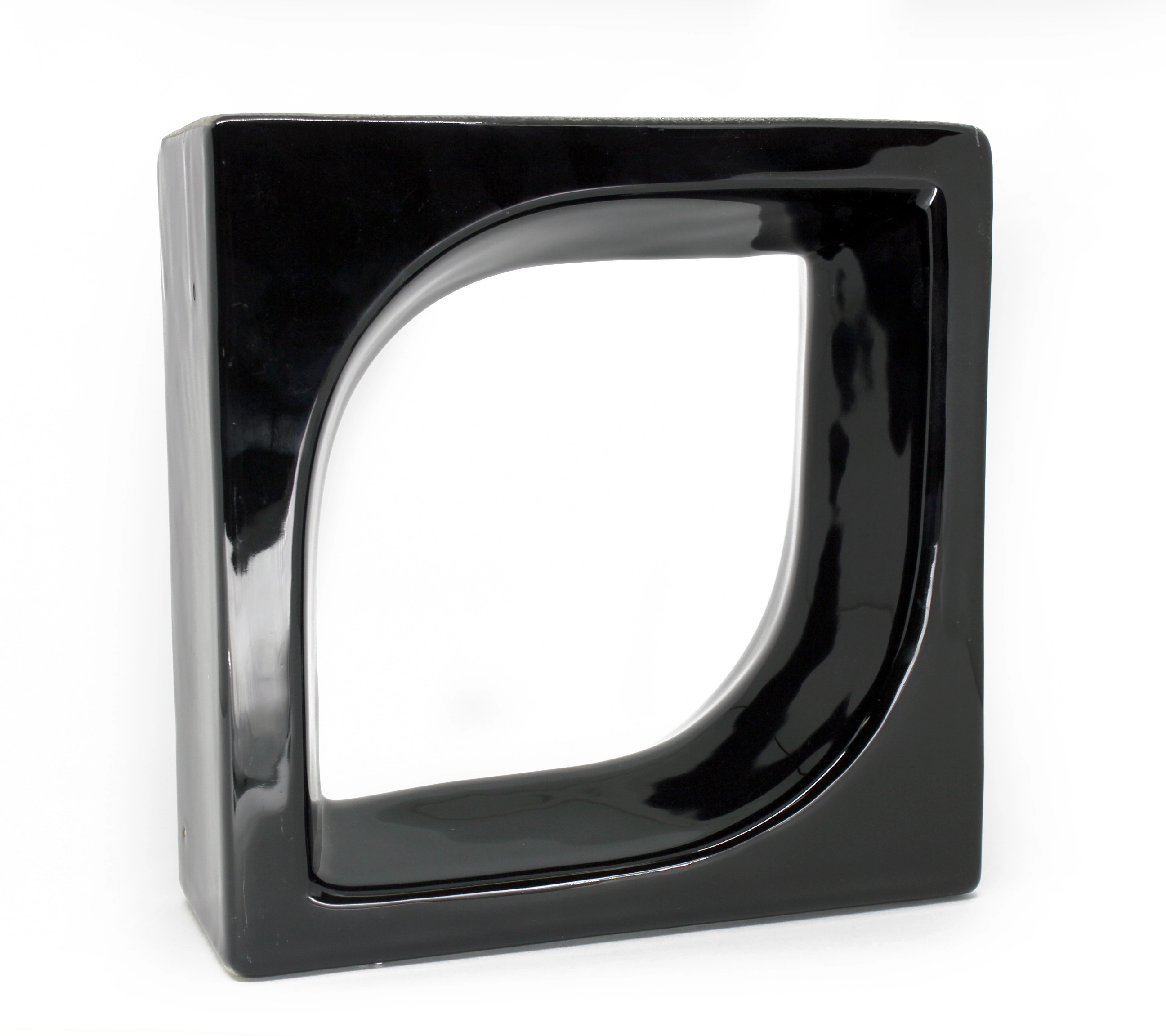 Cobogó Cerâmico Esmaltado Acetinado 20x20cm Preto Pétala Cerâmica Martins