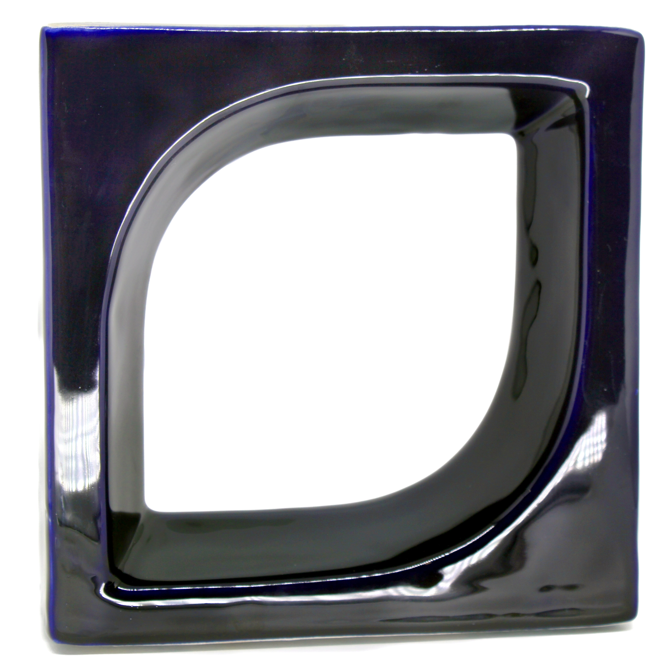 Cobogó Cerâmico Esmaltado Acetinado 20x20cm Azul Cobalto Pétala Cerâmica Martins