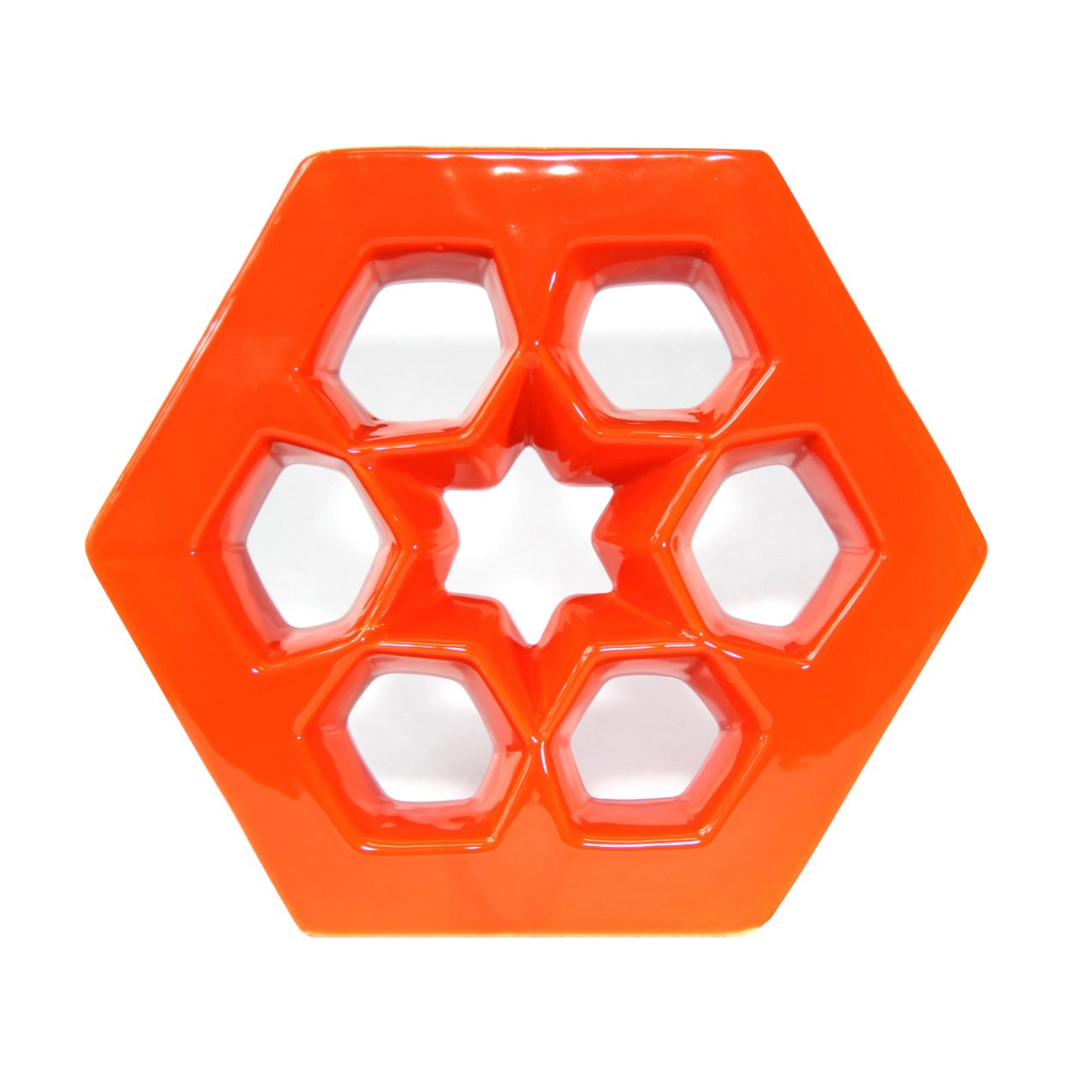 Cobogó Cerâmico Esmaltado 25x29cm Laranja Musharabi Cerâmica Martins