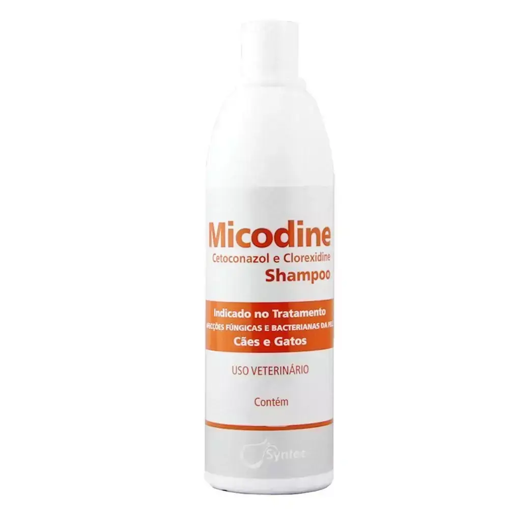 Micodine Shampoo Syntec Cetoconazol e Clorexidine Cães e Gatos 500ml