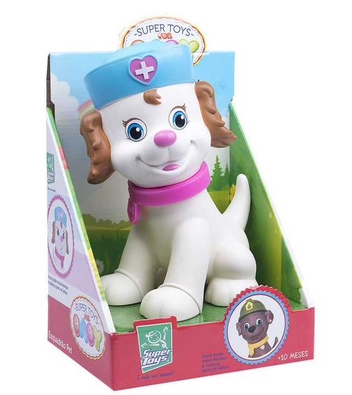 Boneco Esquadrão Pet Ciclista 23cm Cachorro com Cabeça Articulada, Super Toys 306, +10 Meses- 133992
