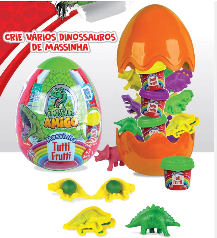 Ovo Dinossauro Amigo C/massinha Ref.542 Super Toys