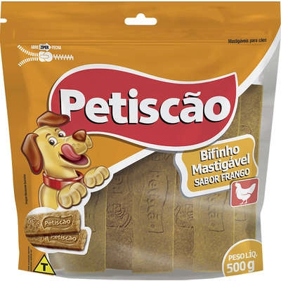 Bifinho Tablete Para Cães De Todas As Idades Frango Petiscão Pouch 500g