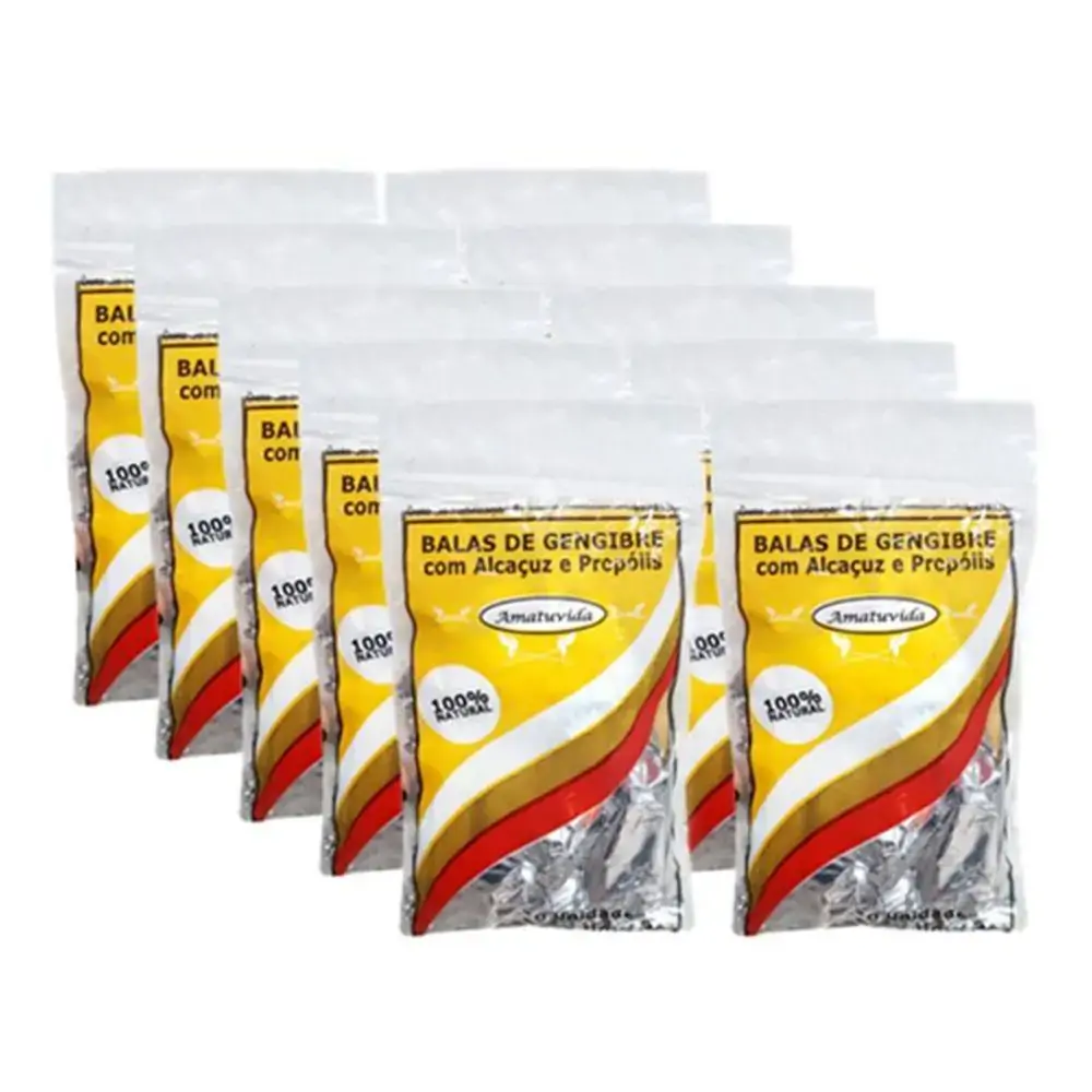Bala Gengibre Com Alcacuz E Propolis 50gr