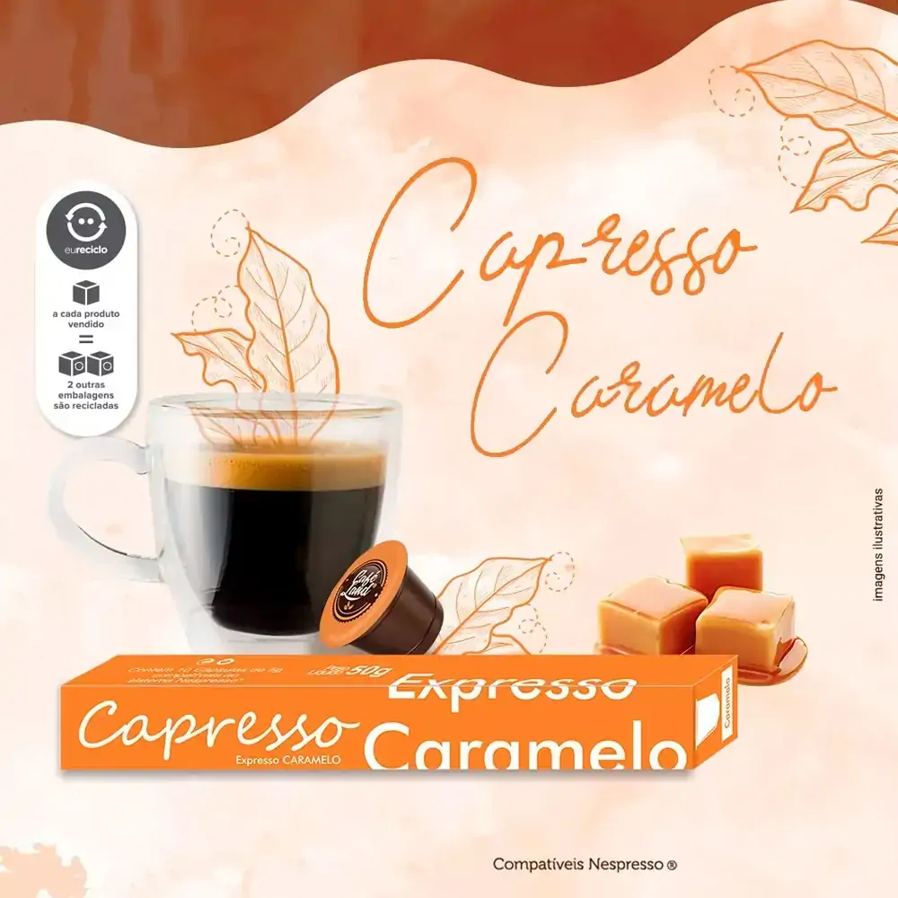 Cápsulas Capresso Expresso Caramelo 50g Cada Nespresso 10un