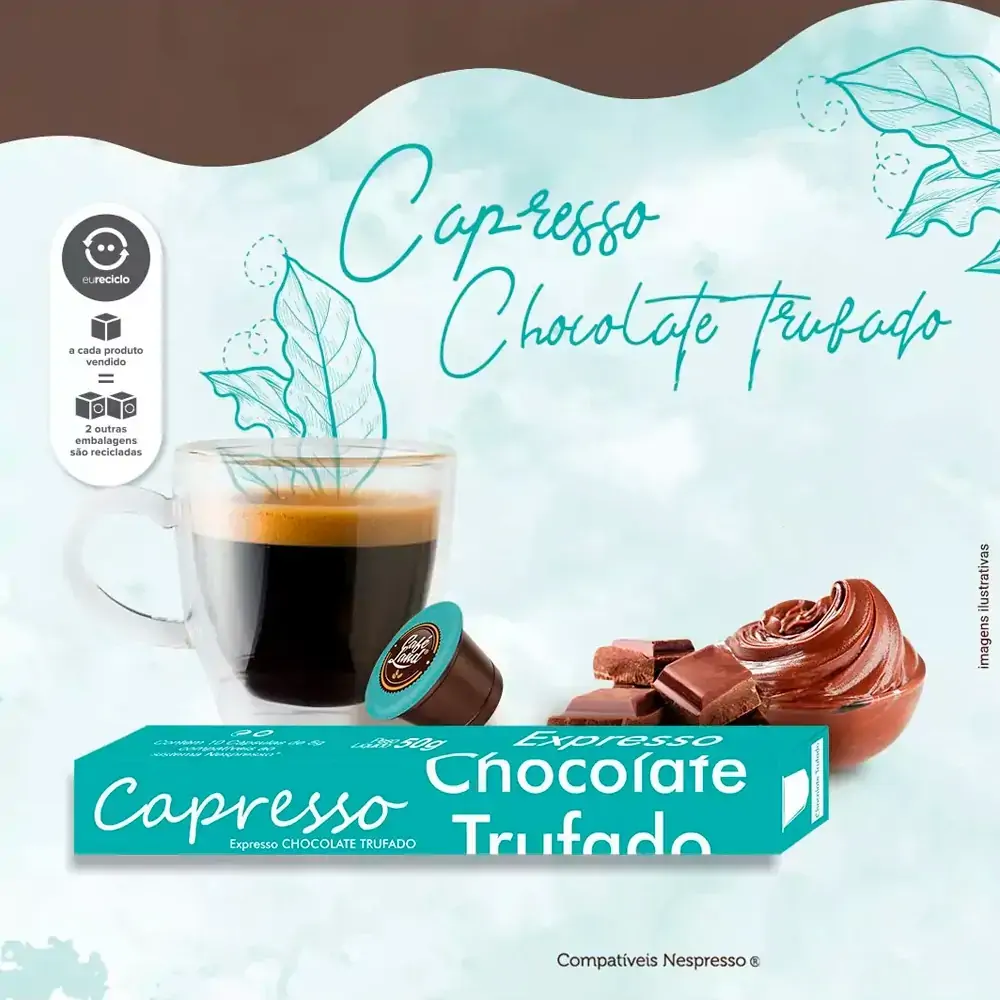 Cápsula De Café Sabor Chocolate Trufado Capresso 10 Cápsulas