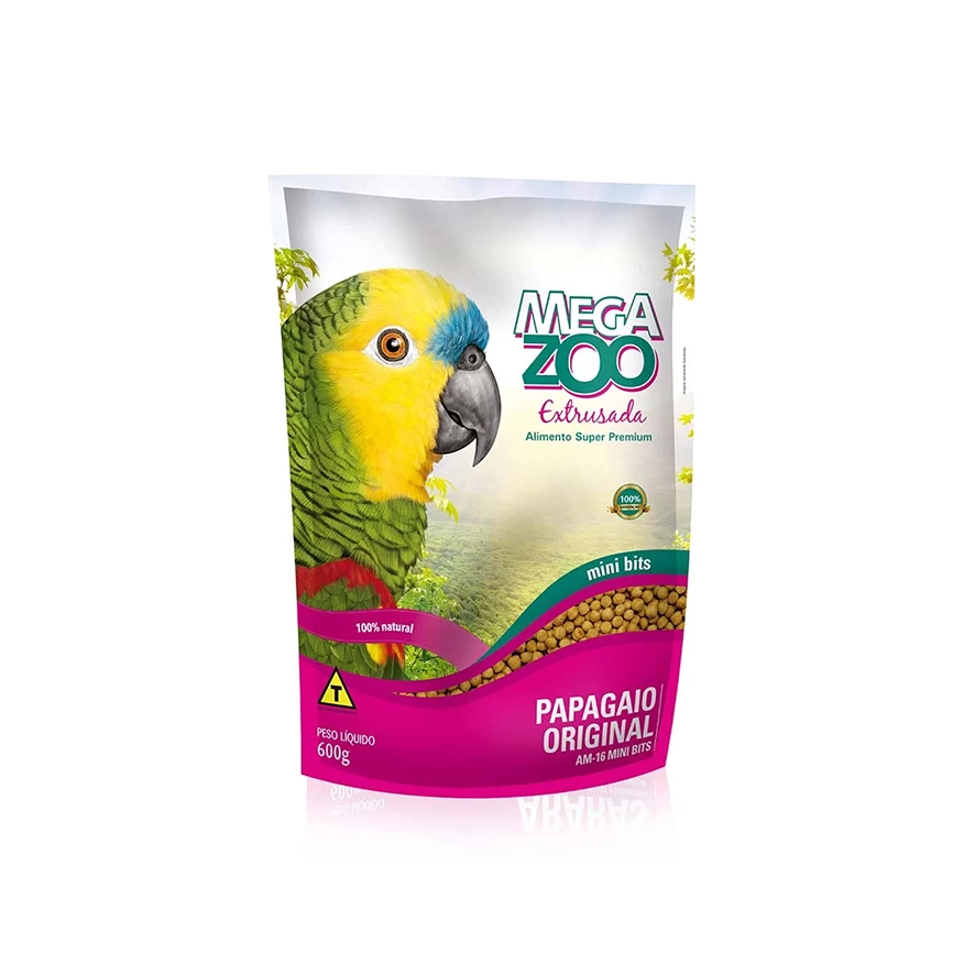 Ração Extrusada Megazoo Para Papagaio Mini 600g