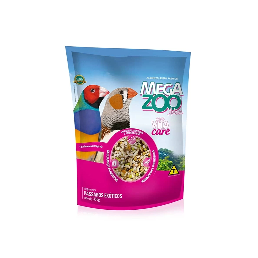 Mistura para Pássaros Exóticos Megazoo 350g
