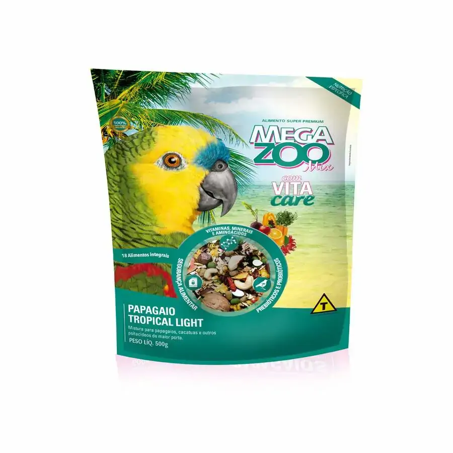 Ração Megazoo Para Papagio Tropital Mix Light 500g