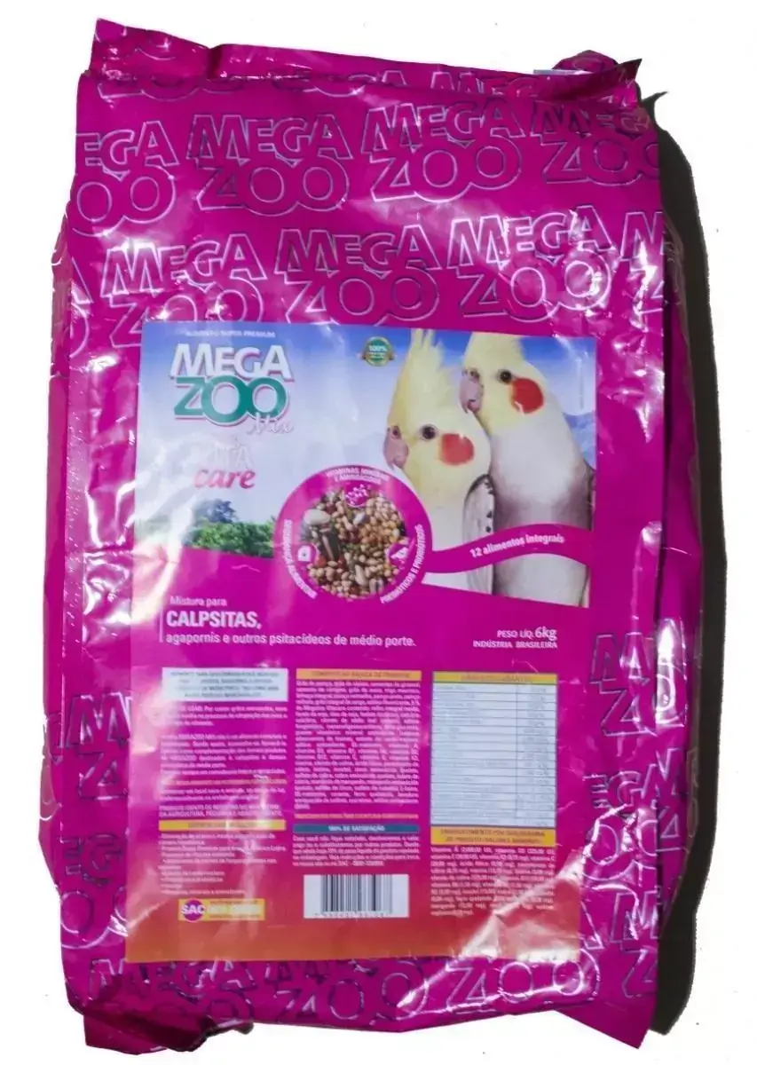 Ração Megazoo Mix Calopsitas Com Vita Care 6kg