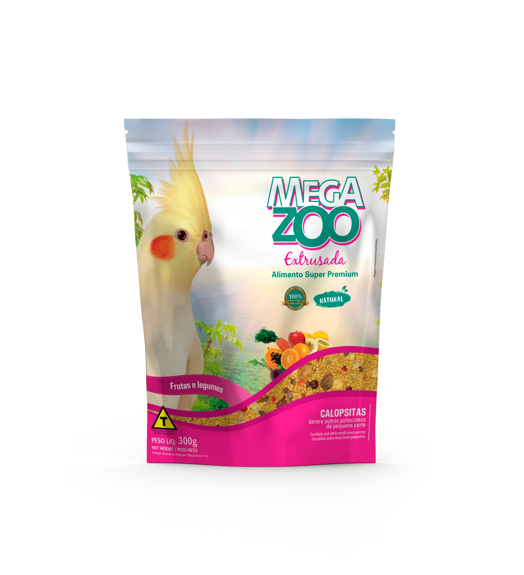 Megazoo Extrusada Calopsita Frutas/legumes 300gr