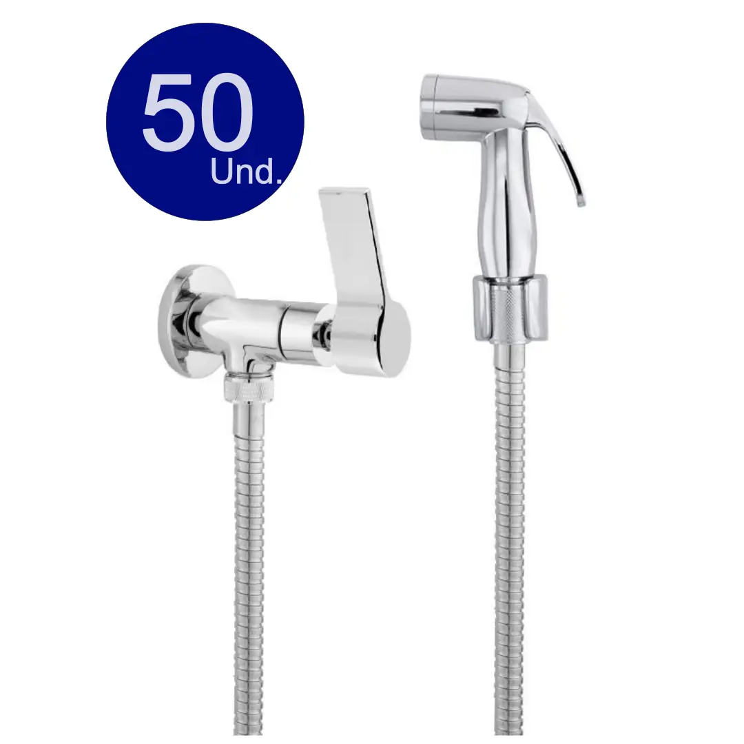 Lote 50 Duchas Higiênicas Metal Cromado C70 Gourmet Casagrande Mundial: Completas